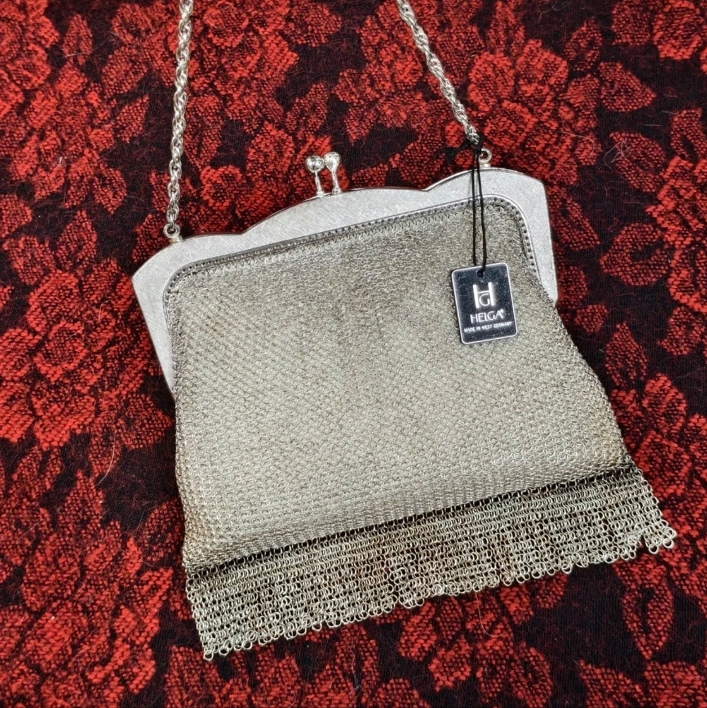 West Germany Vintage Elegant Silver Mesh Evening Bag